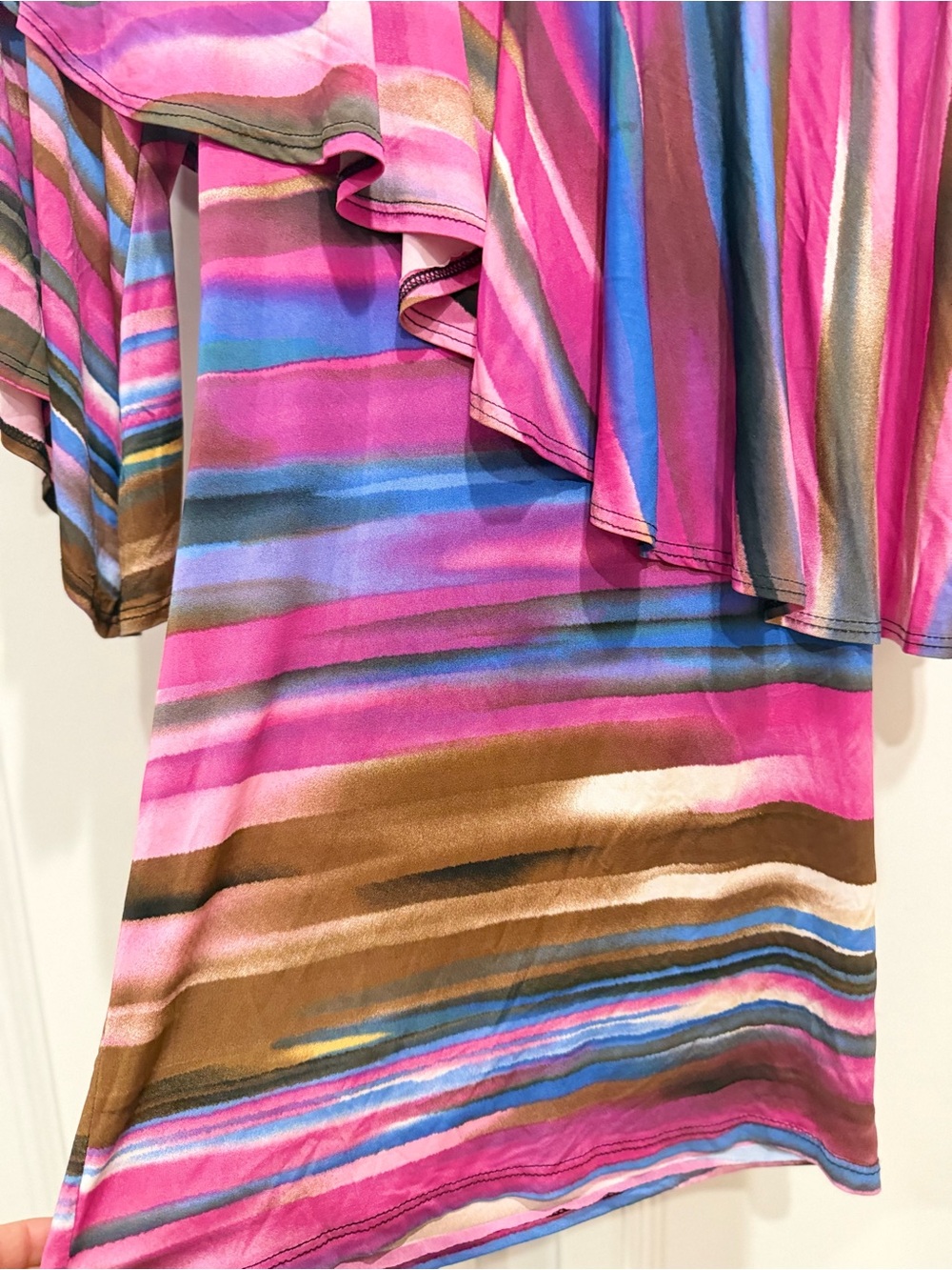 Colorful Striped Off-Shoulder Dress - Picture 5 of 5